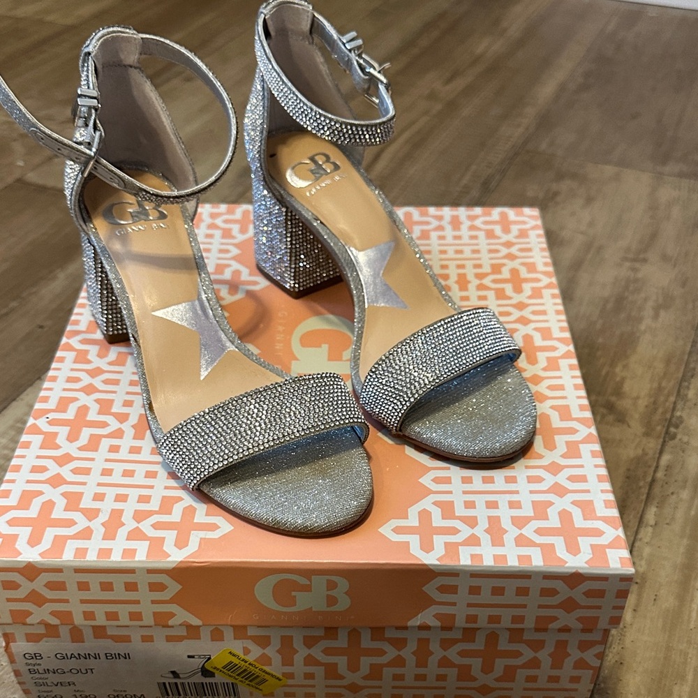 Gianni Bini Sparkling Silver Heels